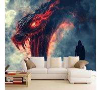 3D Mural Wallpaper Snake Poster Art Photo Wallpaper Non-Woven 3D Effect Python Wallpaper Mural Decoration for Bedroom Living Room Corridor 200 x 140 cm