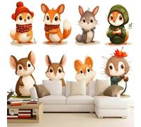 3D Mural Wallpaper Squirrel Poster Art Photo Wallpaper Non-Woven 3D Effect Cartoon Wallpaper Mural Decoration for Bedroom Living Room Corridor 200 x 140 cm