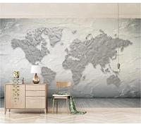 3D Mural Wallpaper Stone Texture World Map Wallpaper 3D Effect Murals for Bedroom and Living Room Wall Decoration -KX05656, 310x250cm