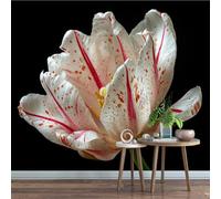 3D Mural Wallpaper Tulip Poster Art Photo Wallpaper Non-Woven 3D Effect Flowers Wallpaper Mural Decoration for Bedroom Living Room Corridor 250 x 175 cm