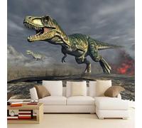 3D Mural Wallpaper Tyrannosaurus Poster Art Photo Wallpaper Non-Woven 3D Effect Dinosaur Wallpaper Mural Decoration for Bedroom Living Room Corridor 365 x 254 cm