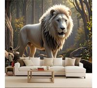 3D Murals Lion, Mural Large Lion 300x256cm Mysterious Wildness Poster Picture Photo Wallpaper Kids Playroom s Design Creative Mural Full Panel Coverage Living Room Bedroom Decoration