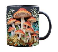 3D Mushroom Mugs - Ceramic Coffee Cup, Modern Pottery Holder | Cute Fantasy Goblet Tankard, Novelty Tea Vessel, Decorative Chalice Sipper, Cartoon Beaker Jar, Fun Drinkware Container for Kitchen