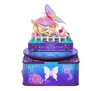 3D Music Box Memo Pads Calendar Advent Sticky Note Calendar Butterflies&Flowers Scrapbooking Pad Paper W2U5 Cubes Offices
