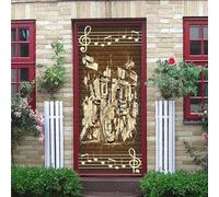 3D Musical Instruments Mural Sickers Door Sticker Wallpaper Decals Home Decoration Door Stickers for Interior Doors The Doors Vinyl 77 X 200 Cm - Children's Room Boys and Girls Room Do-88707657001032