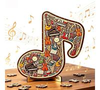 3D Musical Note Instrument Jigsaw Puzzle Ornament, Wooden Music Note Puzzle,Creative Musicals Instrument Puzzles Decor, Classic Musical Notes Outer for Music Lovers Teachers, Unique Desk Art Gift