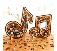 3D Musical Note Instrument Jigsaw Puzzle Ornament, Wooden Music Note Puzzle,Creative Musicals Instrument Puzzles Decor, Classic Musical Notes Outer for Music Lovers Teachers, Unique Desk Art Gift