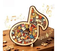 3D Musical Note Instrument Jigsaw Puzzle Ornament, Wooden Music Note Puzzle,Creative Musicals Instrument Puzzles Decor, Classic Musical Notes Outer for Music Lovers Teachers, Unique Desk Art Gift