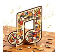 3D Musical Note Instrument Jigsaw Puzzle Ornament, Wooden Music Note Puzzle,Creative Musicals Instrument Puzzles Decor, Classic Musical Notes Outer for Music Lovers Teachers, Unique Desk Art Gift