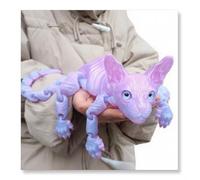 3D Mystic Guardian Cat Figurine - Colorful Realistic Design with Flexible Articulated Joints | Mystic Meow Collectible, Home Decor & Gift for Cat Lovers & Witchy Aesthetic Fans (Crystal Purple)