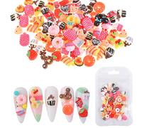 3D Nail Art Charms,50PCS Ice Cream Donuts Strawberry Heart Shape Nail Slime,Resin Sweet Candy Flatback Nail Charms Nail Accesories for DIY Nail Art Design Crafts