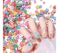 3D Nail Art Charms, Soft Clay Flower Slices, Hollow DIY Resin Nail Decorations, Colourful Floral Nail Gems for Nail Art Design, Phone Case Embellishments, Cute Craft Accessories, Mixed Shapes (Flower)