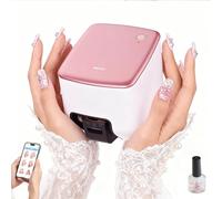 3D Nail Art Printer, APP-Controlled Machine with 4800dpi Precision, Automatically Recognizes Nail Shape for Fast 10-Second Drawing, Ideal for Home Use, Weddings, and Nail Studios