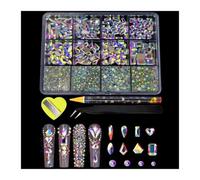 3D Nail Art Rhinestones Flatback Crystal Clear AB 980Pcs Manicure Tools