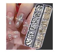 3D Nail Art Rhinestones Flatback Crystal Clear AB 980Pcs Manicure Tools