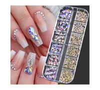 3D Nail Art Rhinestones Flatback Crystal Clear AB 980Pcs Manicure Tools