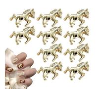 3D Nail Charms | 10 Pieces Metal Horse Shape 3D Manicure Tools, Decorations and Jewels for Nails, for Girls, Teen Mothers Salon Home Party Gift