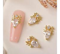 3D Nail Charms Christmas Snowflake Jewelry Metal Studs Art Rhinestones Santa Sock for Manicures Tips Christmas Nail Rhinestones and Pearls