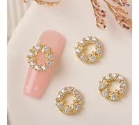 3D Nail Charms Christmas Snowflake Jewelry Metal Studs Art Rhinestones Santa Sock for Manicures Tips Christmas Nail Rhinestones and Pearls