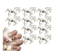 3D Nail Charms - Horse Shape Decorations, 10 Pieces with Premium Metal, Manicure Gems with Easy Application, Accessories, Fashion Embellishments for Wedding Holiday