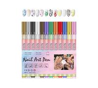 3D Nail Design Gel Pens - 12 Colors 0.7mm Nail Drawing Markers, Perfect for Fingernail Designs at Home, Salon, Weddings, Parties, Travel, DIY Manicure, Professional & Personal Use