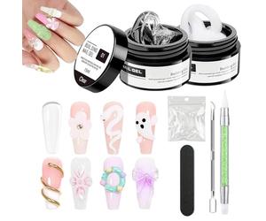 3D Nail Extension Gel - Non-sticky Nail Shaping Gel - Durable for Art Drawings, High Gloss Long Lasting - Easy Application Creation, Creative for Styli