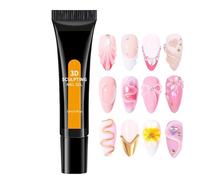 3D Nail Gel - 15ml Clear Sculpting Nail Molding Gel, 3D Creative Long-Lasting Manicure Tools No Wipe - For Salon Home Party Holiday Daily Photoshoots Wedding Travel Bridal Beginners