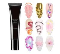 3D Nail Gel - 15ml No Wipe Adhesives, Crystal Charm Bond, Gemstone Mounting Gel, Manicure Art Cement With Thick Texture Design | Clear Builder Nail Paste For Home Party Holiday Manicure Styling