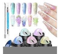 3D Nail Gel - Nail Tech | Stick Nails Art Gel For Professional Use | 5Pcs Thick UV Gell 3D Nails Designs, Multiple Purposes Sculpting Gell For Molding, Building, Painting, Gems Decoration