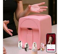 3D Nail Printer Machine, Digital Mobile Nail Art Printer, APP Control-16 Languages/Identifying Nail Edges,1000+ Design Gallery, For Nail Salon/Nail Lovers, Print About 450 Times Pink
