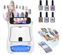 3D Nail Printer with Touchscreen, App Support, High Precision, Built-In Designs, Smart Sensor, Custom Photo Printing for Home or Salon