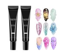 3D Nail Sculpture Gel, 2Pc Solid Nail Printing Gel, Super Adhesive Sculpting Glue For Gems And Stones, Fast-Drying Nails UV Glue For Home Gathering Salon Beginner