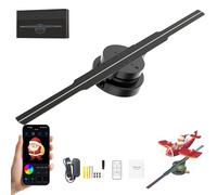 3D Naked-Eye LED Hologram Fan WiFi Projector Display 224 LED Beads, General Brightness, 16.54 In Circular Display 2 Fan Blade Holographic Display