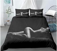 3D Naked Lady Double Duvet Cover Sexy Theme Bedding for Boys Girls Adult Soft Comfortable Microfiber Quilt Cover 200 x 200 cm and 2 Pillowcases 50 x 75 cm B320