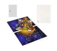 3D Nativity Christmas Cards - Religious Christmas Cards | Greeting With Notecard & Envelope, Featuring Three Kings, Ideal For Christian Gatherings & Celebrating