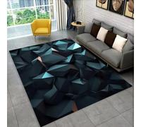 3D Neon Line Game Decorative Rug, Modern Cool Crystal Style Non-Slip Rugs for Teenagers Boys PC Gaming Room,Large Area Rug for Living Room Bedroom E-sports Rooms (Black,80 * 120cm)