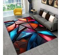 3D Neon Line Game Decorative Rug, Modern Cool Crystal Style Non-Slip Rugs for Teenagers Boys PC Gaming Room,Large Area Rug for Living Room Bedroom E-sports Rooms (Red,80 * 160cm)