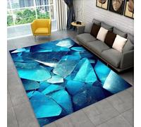 3D Neon Line Game Decorative Rug, Modern Cool Crystal Style Non-Slip Rugs for Teenagers Boys PC Gaming Room,Large Area Rug for Living Room Bedroom E-sports Rooms (Blue,160 * 200cm)