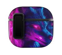 3D Neon Wolf Slim Compatible with Airpods 4 Case Protective Hard Cover Skin