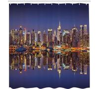 3D New York Shower Curtain City Architecture Shower Curtains Mould Proof Resistant Waterproof Polyester Fabric Bathroom Curtains 240 x 200 cm Bath Curtain for Wet Rooms D-2840