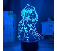 3D Night Lamp - Animated Illusion - LED Lamp - Alita Battle Angel - Bedroom Figurine - Decorative Night Light - Birthday Gift - Remote Control