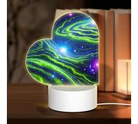 3D Night LED Light Lamp Bases Acrylic Love Lamps Green Blue Purple Galaxy Night Light LED Bedside Lamp Acrylic Table Lamps Valentine's Day Thanksgiving Birthday Personalized Gifts for Women Men Couple