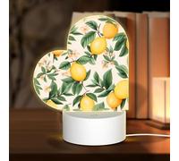 3D Night LED Light Lamp Bases Acrylic Love Lamps Lemons and lemon leaves Night Light LED Bedside Lamp Acrylic Table Lamps Valentine's Day Thanksgiving Birthday Personalized Gifts for Women Men Couple