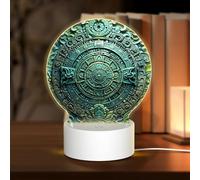 3D Night LED Light Lamp Bases Acrylic Love Lamps Mayan Calendar End of The World Night Light LED Bedside Lamp Acrylic Table Lamps Thanksgiving Birthday Personalized Gifts for Women Men Couple