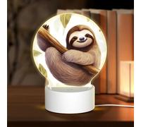 3D Night LED Light Lamp Bases Acrylic Love Lamps Sloth Pictures Night Light LED Bedside Lamps Acrylic Table Lamp Valentine's Day Thanksgiving Birthday Personalized Gifts for Women Men Couple