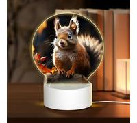 3D Night LED Light Lamp Bases Acrylic Love Lamps Squirrel in the Woods Night Light LED Bedside Lamp Acrylic Table Lamps Valentine's Day Thanksgiving Birthday Personalized Gifts for Women Men Couple