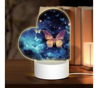 3D Night LED Light Lamp Bases Acrylic Love Lamps Starry sky butterfly Night Light LED Bedside Lamp Acrylic Table Lamps Valentine's Day Thanksgiving Birthday Personalized Gifts for Women Men Couple