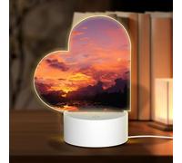 3D Night LED Light Lamp Bases Acrylic Love Lamps Sunset at dusk Night Light LED Bedside Lamp Acrylic Table Lamps Valentine's Day Thanksgiving Birthday Personalized Gifts for Women Men Couple