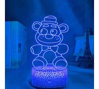 3D Night Light Child Night Light Gift Led Colorful Bedroom Nightlight Gift Game Five Night at Fre-ddy's Decor Light Cool 3D Night Lamp 7 Color withTou