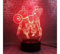 3D Night Light Illusion Light Avengers Iron Man 3D Night Lights Led 7 Color Change Light Miracle Spiderman Captain America Figure Toys